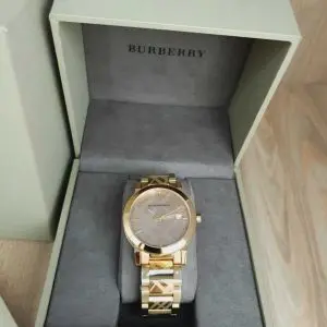 Burberry Men’s Swiss Made Stainless Steel Gold Dial 38mm Watch BU9038