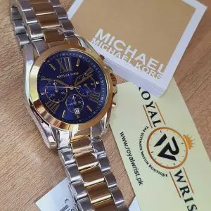 Michael Kors Women’s Chronograph Quartz Stainless Steel Blue Dial 43mm Watch MK5976