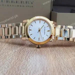 Burberry Women’s Swiss Made Stainless Steel White Dial 26mm Watch BU9203