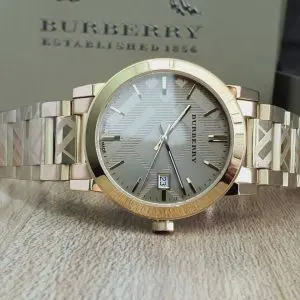 Burberry Men’s Swiss Made Stainless Steel Gold Dial 38mm Watch BU9038