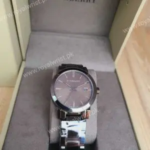 Burberry Men’s Swiss Made Stainless Steel Grey Dial 38mm Watch BU9007