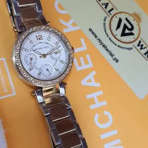 Michael Kors Women’s Quartz Stainless Steel Silver Dial 33mm Watch MK6055