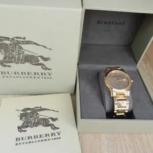 Burberry Men’s Swiss Made Stainless Steel Gold Dial 38mm Watch BU9038