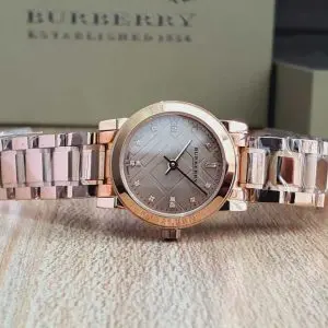 Burberry Women’s Swiss Made Stainless Steel Rose Gold Dial 26mm Watch BU9215