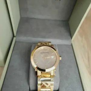 Burberry Men’s Swiss Made Stainless Steel Gold Dial 38mm Watch BU9038