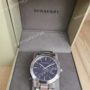 Burberry Men’s Swiss Made Stainless Steel Black Dial 42mm Watch BU9351