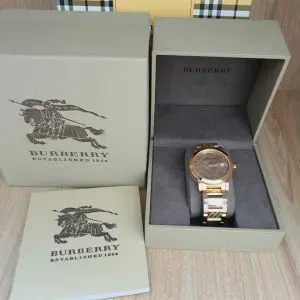 Burberry Men’s Swiss Made Stainless Steel Gold Dial 38mm Watch BU9038