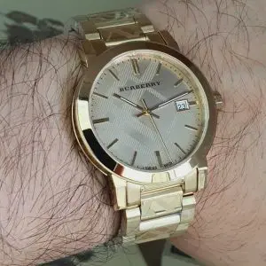 Burberry Men’s Swiss Made Stainless Steel Gold Dial 38mm Watch BU9038