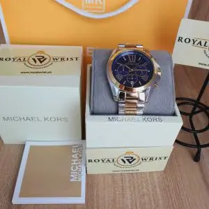 Michael Kors Women’s Chronograph Quartz Stainless Steel Blue Dial 43mm Watch MK5976