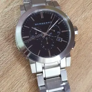 Burberry Men’s Swiss Made Stainless Steel Black Dial 42mm Watch BU9351