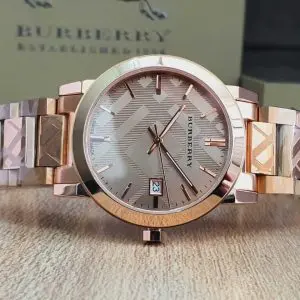 Burberry Men’s Swiss Made Stainless Steel Rose Gold Dial 38mm Watch BU9039
