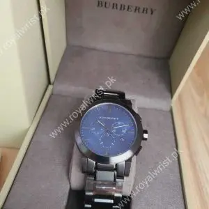 BURBERRY Men’s Swiss made Stainless Steel Blue Dial 42mm Watch BU9365