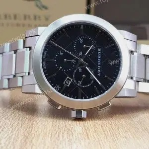 Burberry Men’s Swiss Made Stainless Steel Black Dial 42mm Watch BU9351