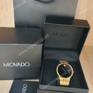 Movado Men’s Quartz Swiss Made Stainless Steel Black Dial 40mm Watch 0607203
