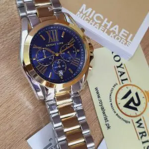 Michael Kors Women’s Chronograph Quartz Stainless Steel Blue Dial 43mm Watch MK5976