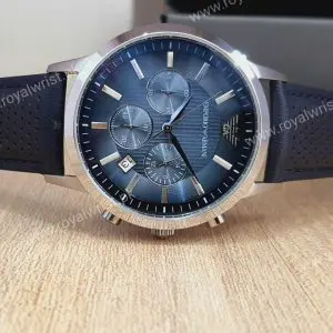 Emporio Armani Men’s Quartz Leather Strap Blue Dial 43mm Watch AR2473