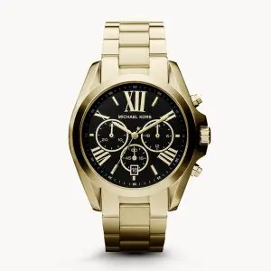 Michael Kors Women's Chronograph Quartz Stainless Steel Black Dial 43MM Watch MK5739 (Like New)