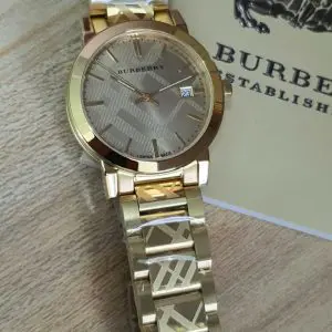 Burberry Men’s Swiss Made Stainless Steel Gold Dial 38mm Watch BU9038