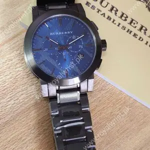 BURBERRY Men’s Swiss made Stainless Steel Blue Dial 42mm Watch BU9365