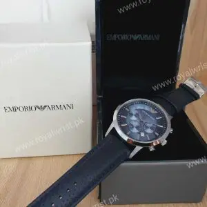Emporio Armani Men’s Quartz Leather Strap Blue Dial 43mm Watch AR2473