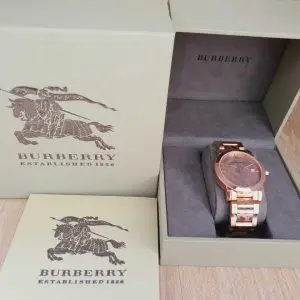 Burberry Men’s Swiss Made Stainless Steel Rose Gold Dial 38mm Watch BU9039