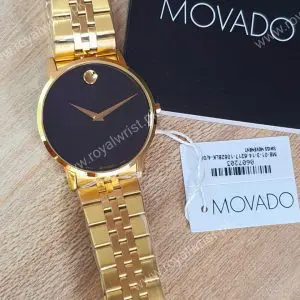 Movado Men’s Quartz Swiss Made Stainless Steel Black Dial 40mm Watch 0607203