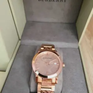 Burberry Men’s Swiss Made Stainless Steel Rose Gold Dial 38mm Watch BU9039