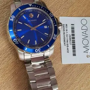 Movado Men’s Quartz Swiss Made Stainless Steel Blue Dial 40mm Watch 2600137