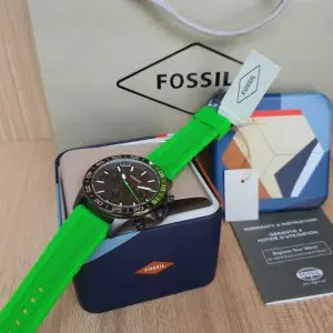 Fossil Men’s Quartz Green Silicone Strap Green Dial 45mm Watch BQ2501