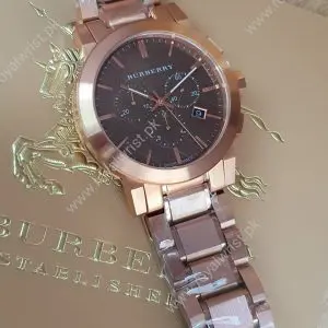 Burberry Men's Swiss Made Gold-Tone Stainless Steel Grey Dial 42mm Watch BU9353