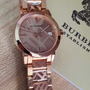 Burberry Men’s Swiss Made Stainless Steel Rose Gold Dial 38mm Watch BU9039
