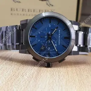 BURBERRY Men’s Swiss made Stainless Steel Blue Dial 42mm Watch BU9365