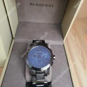 BURBERRY Men’s Swiss made Stainless Steel Blue Dial 42mm Watch BU9365