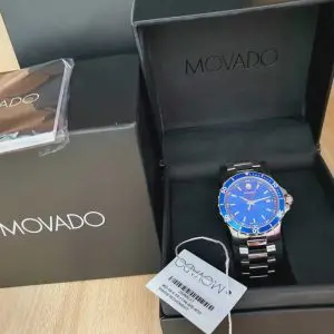 Movado Men’s Quartz Swiss Made Stainless Steel Blue Dial 40mm Watch 2600137