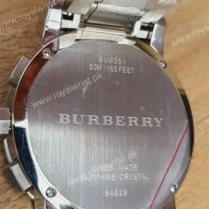Burberry Men’s Swiss Made Stainless Steel Black Dial 42mm Watch BU9351