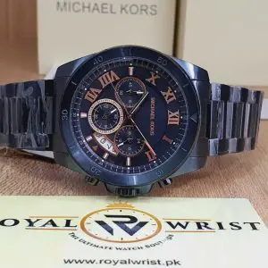 Michael Kors Men’s Chronograph Quartz Stainless Steel Blue Dial 44mm Watch MK8610