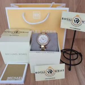 Michael Kors Women’s Quartz Stainless Steel Silver Dial 33mm Watch MK6055