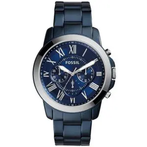 Fossil Men’s Chronograph Quartz Stainless Steel Blue Dial 44mm Watch FS5230