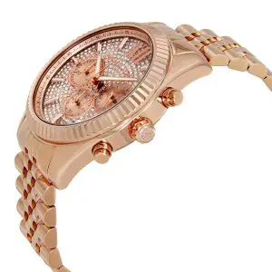 Michael Kors Women’s Analog Quartz Stainless Steel Rose Gold Dial 44mm Watch MK8580