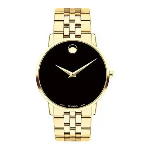 Movado Men’s Swiss Made Quartz Stainless Steel Black Dial 40mm Watch 0607203