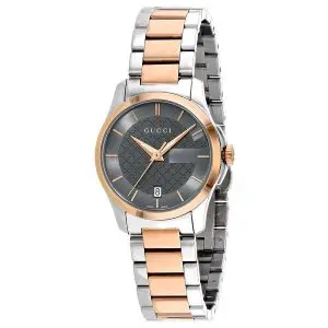 Gucci Women’s Swiss Made Quartz Stainless Steel Grey Dial 27mm Watch YA126527