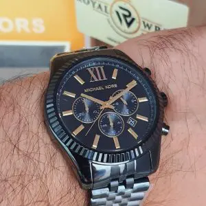Michael Kors Men’s Chronograph Quartz Stainless Steel Black Dial 44mm Watch MK8603