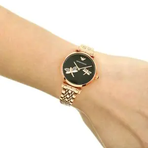 Emporio Armani Women’s Analog Stainless Steel Black Dial 32mm Watch AR11206