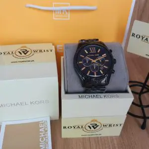 Michael Kors Men’s Chronograph Quartz Stainless Steel Black Dial 44mm Watch MK8603