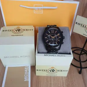 Michael Kors Men’s Chronograph Quartz Stainless Steel Black Dial 44mm Watch MK8603