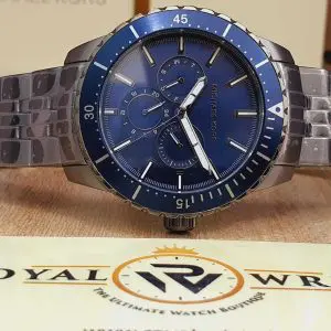 Michael Kors Men’s Chronograph Quartz Stainless Steel Blue Dial 44mm Watch MK7155
