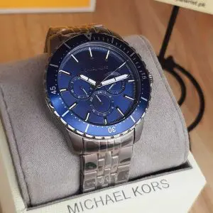 Michael Kors Men’s Chronograph Quartz Stainless Steel Blue Dial 44mm Watch MK7155