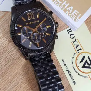 Michael Kors Men’s Chronograph Quartz Stainless Steel Black Dial 44mm Watch MK8603