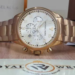 Michael Kors Men's Chronograph Quartz Stainless Steel Gold Dial 45mm Watch MK8491