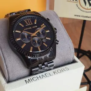 Michael Kors Men’s Chronograph Quartz Stainless Steel Black Dial 44mm Watch MK8603